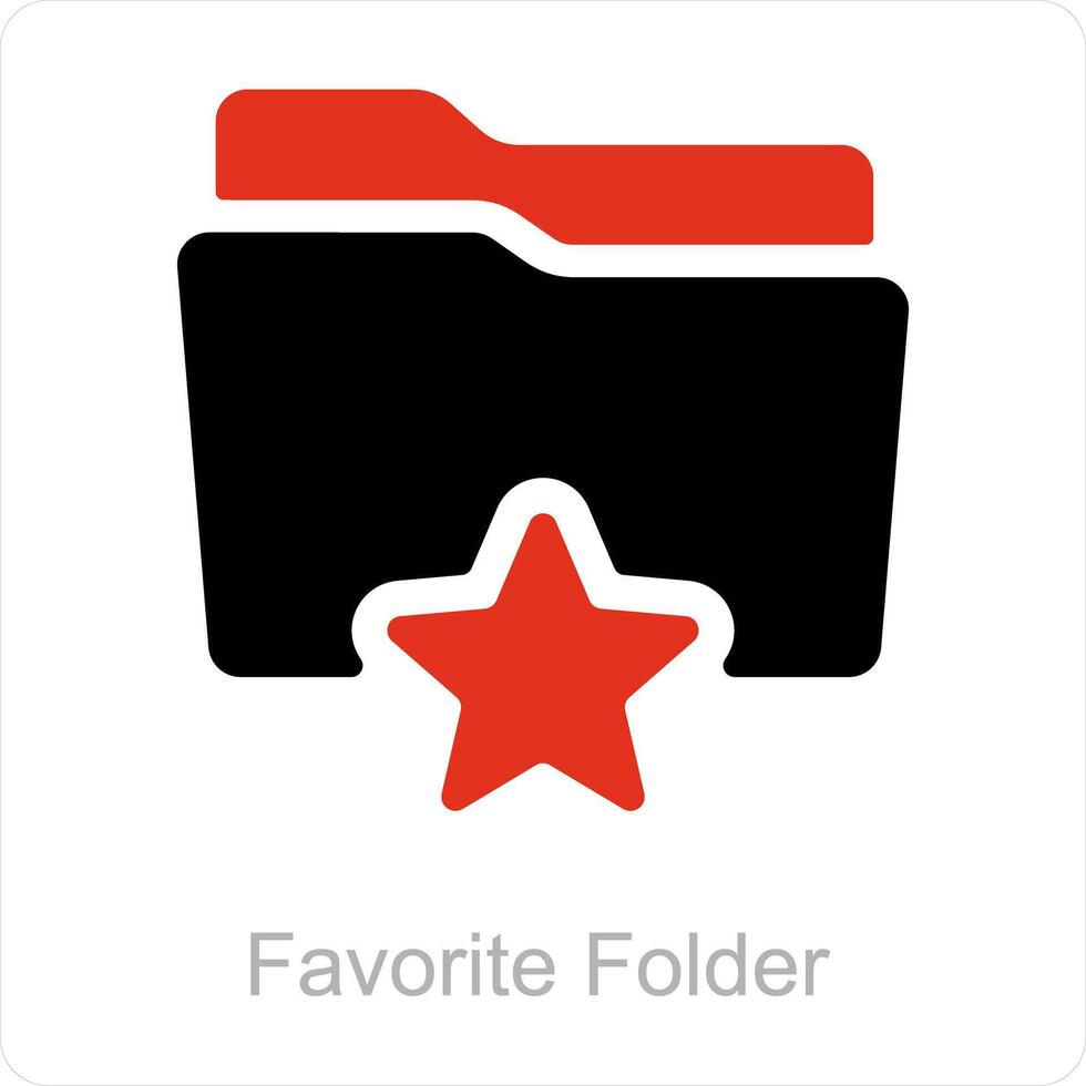 Favorite Folder and Folder icon concept vector