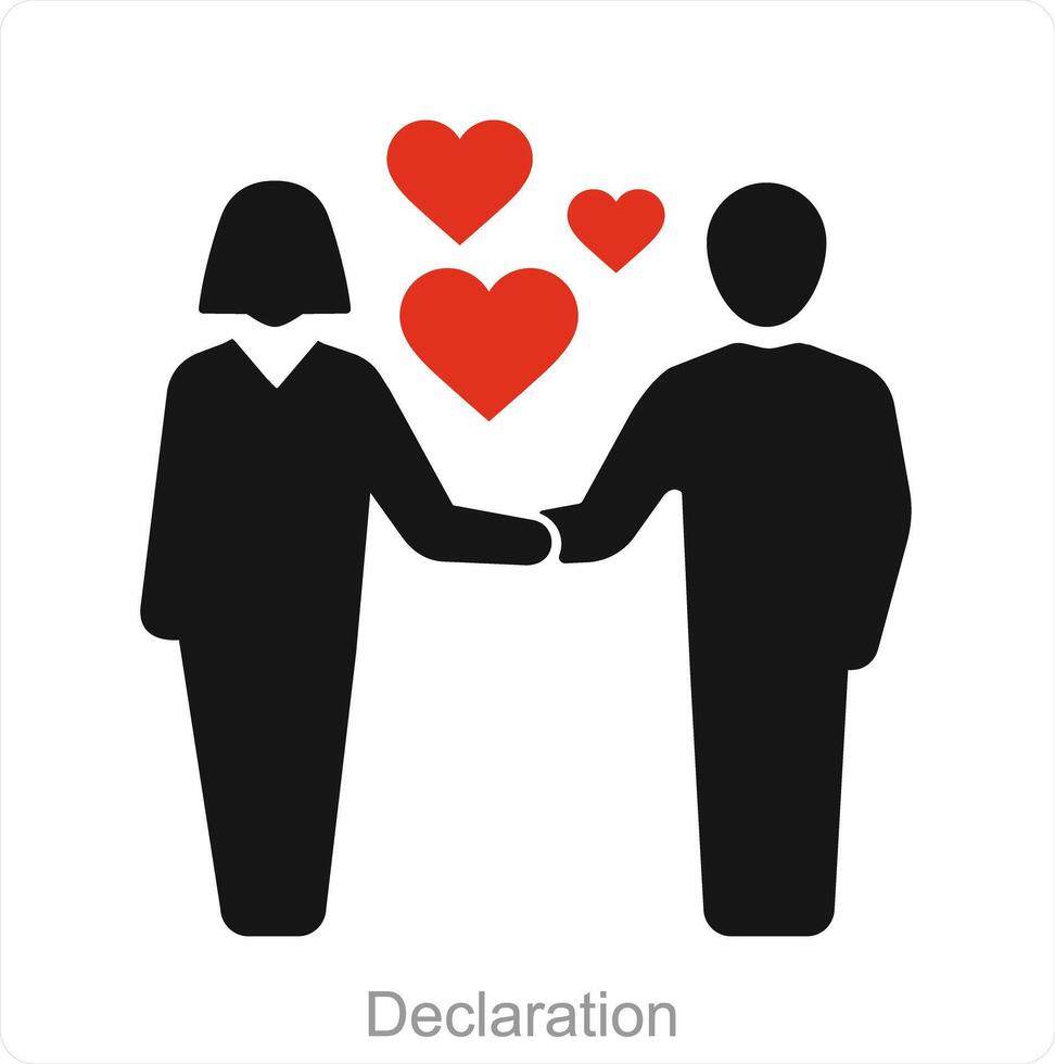 Declaration and couple icon concept vector