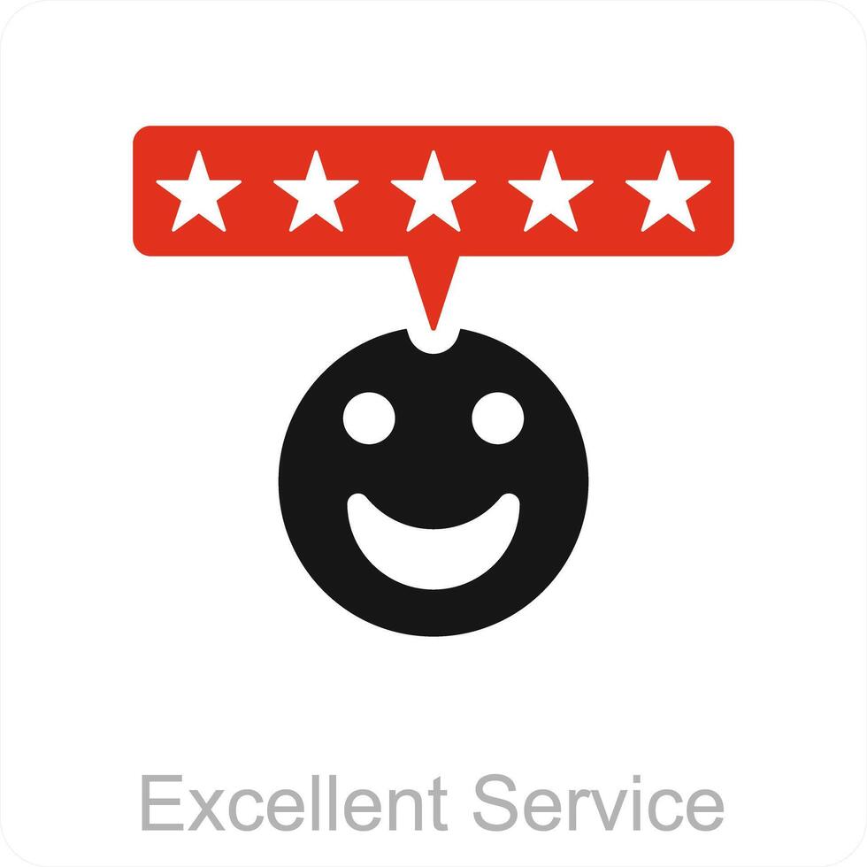 Excellent service and service icon concept vector