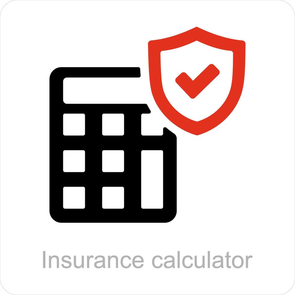 Insurance Calculator and online icon concept vector