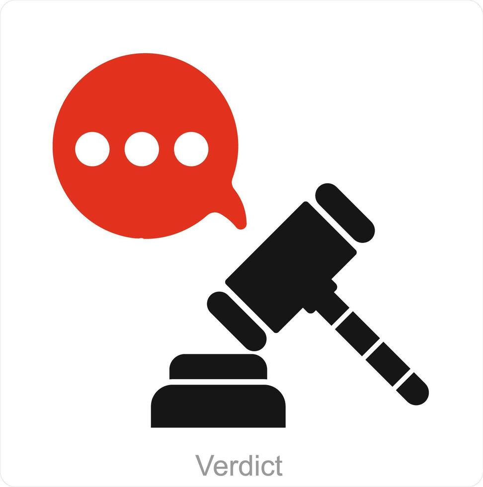 Verdict and court icon concept vector
