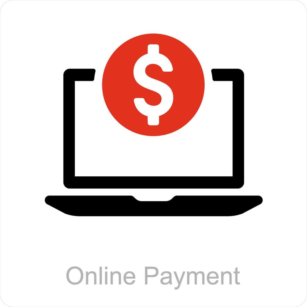 Online Payment and online money icon concept vector