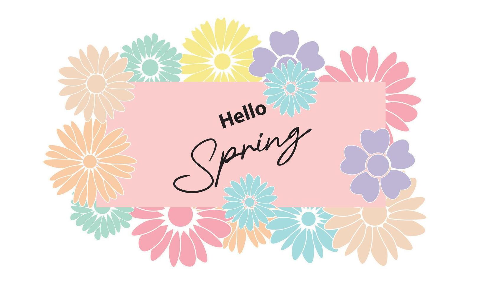 primavera resumen vector antecedentes con flores, arte ilustración para tarjeta, bandera, invitación, social medios de comunicación correo, póster, publicidad.
