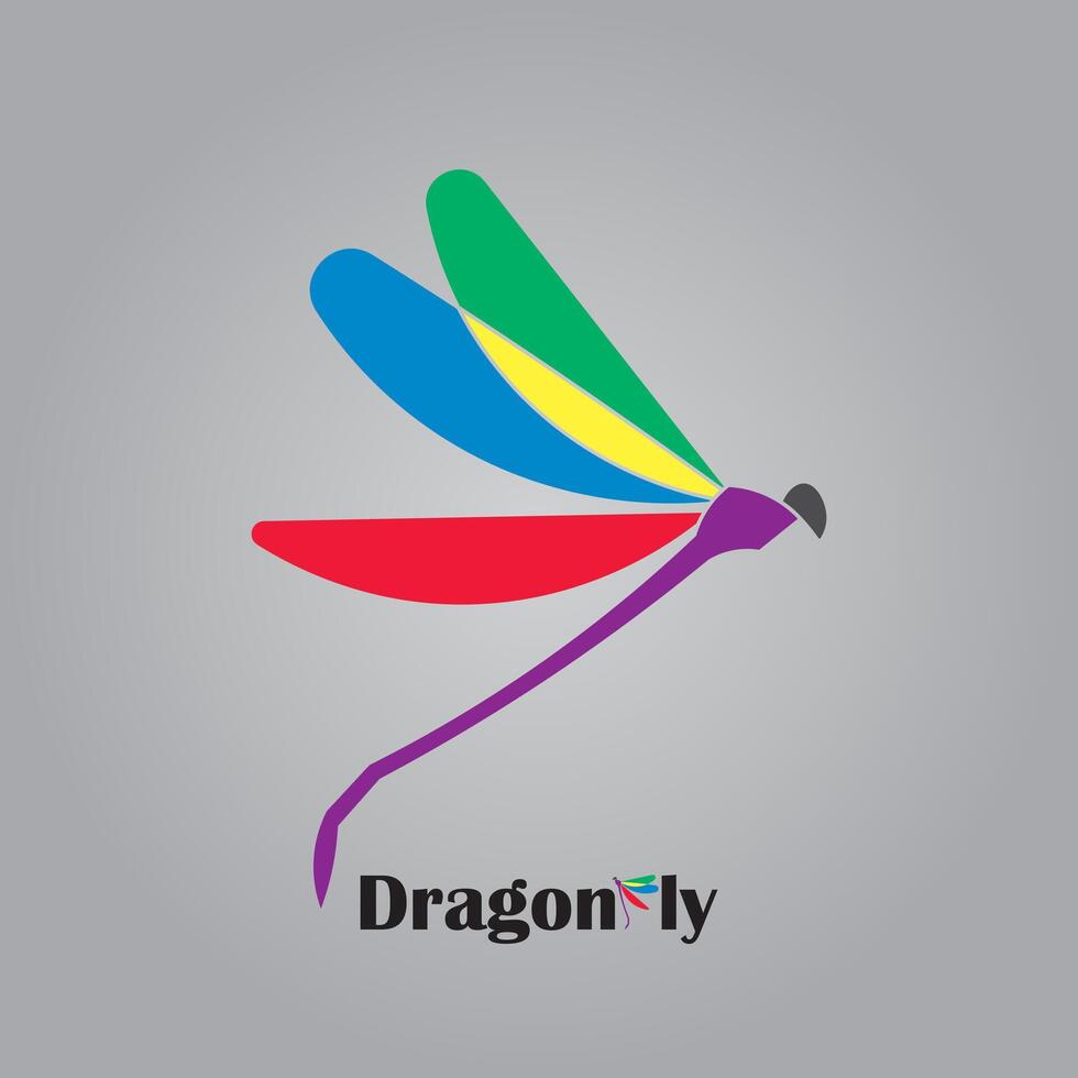 Beautiful Logo dragonfly vector design