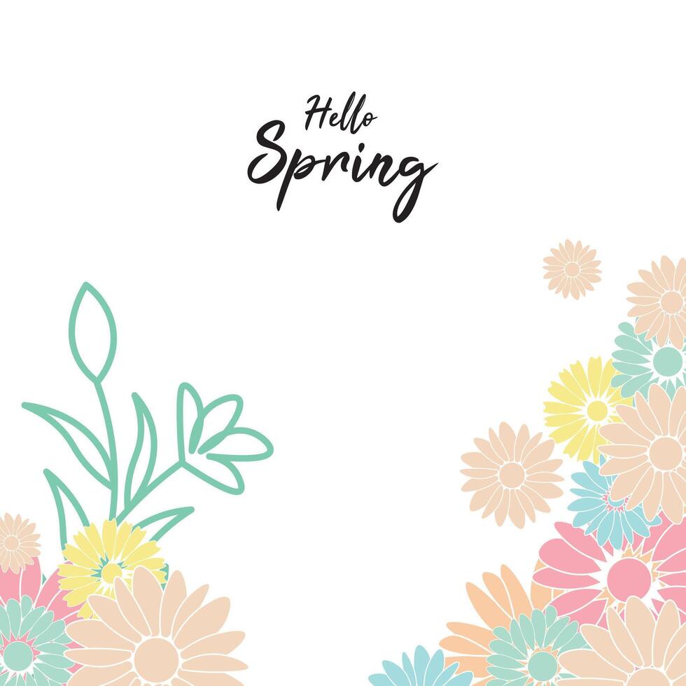 primavera resumen vector antecedentes con flores, arte ilustración para tarjeta, bandera, invitación, social medios de comunicación correo, póster, publicidad.