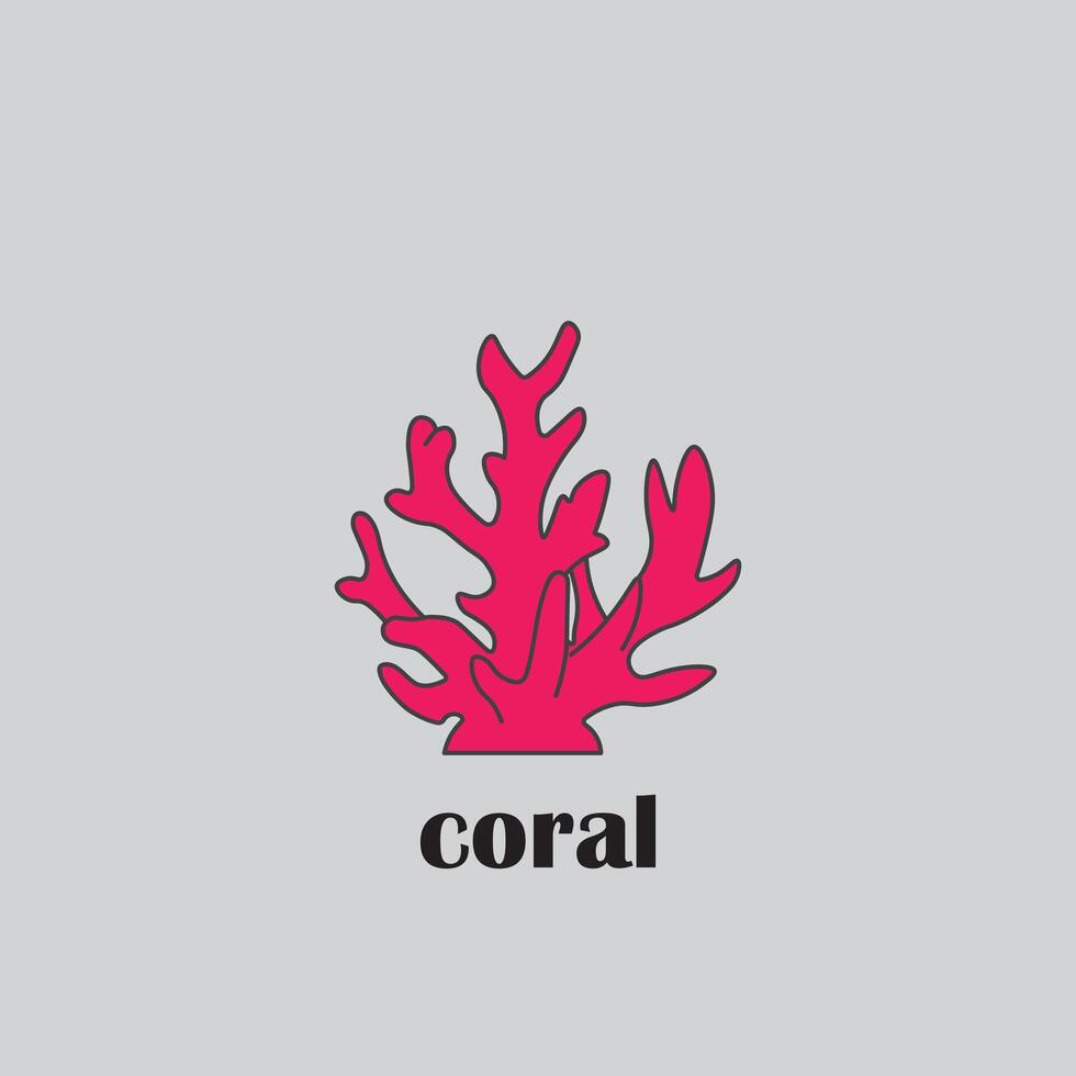 coral logo design vector