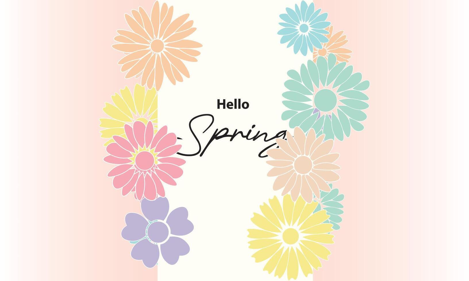 Spring abstract vector backgrounds with flowers,Art illustration for card, banner, invitation, social media post, poster, advertising.