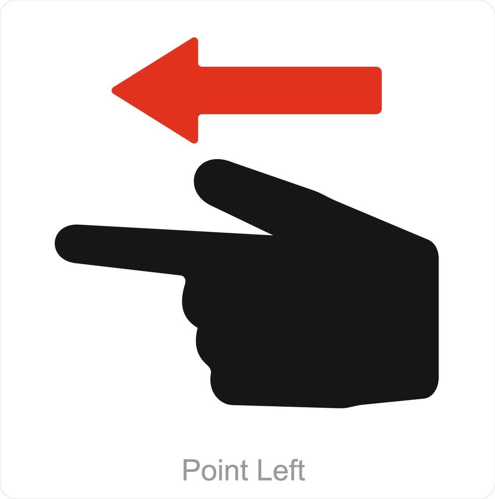 Point Left and way icon concept vector