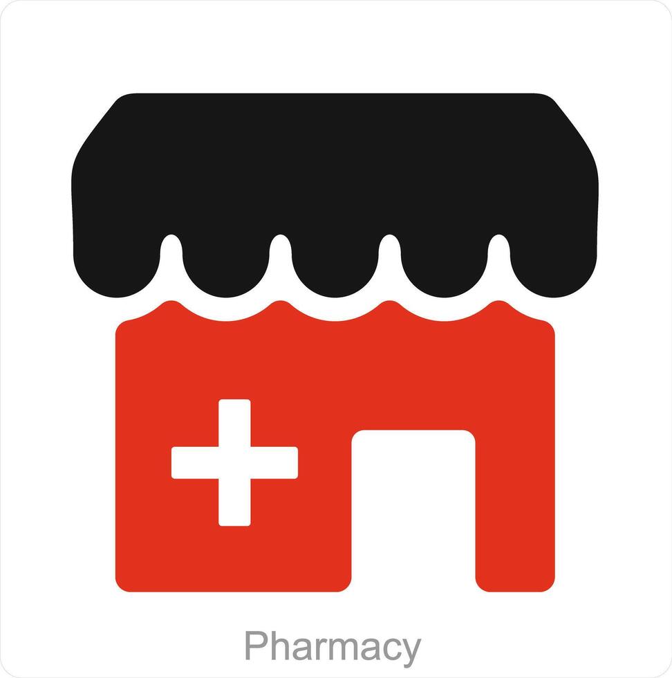 farmacia y Tienda icono concepto vector