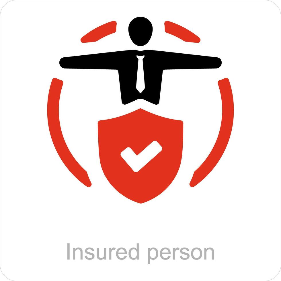 Insured Person and shield icon concept vector