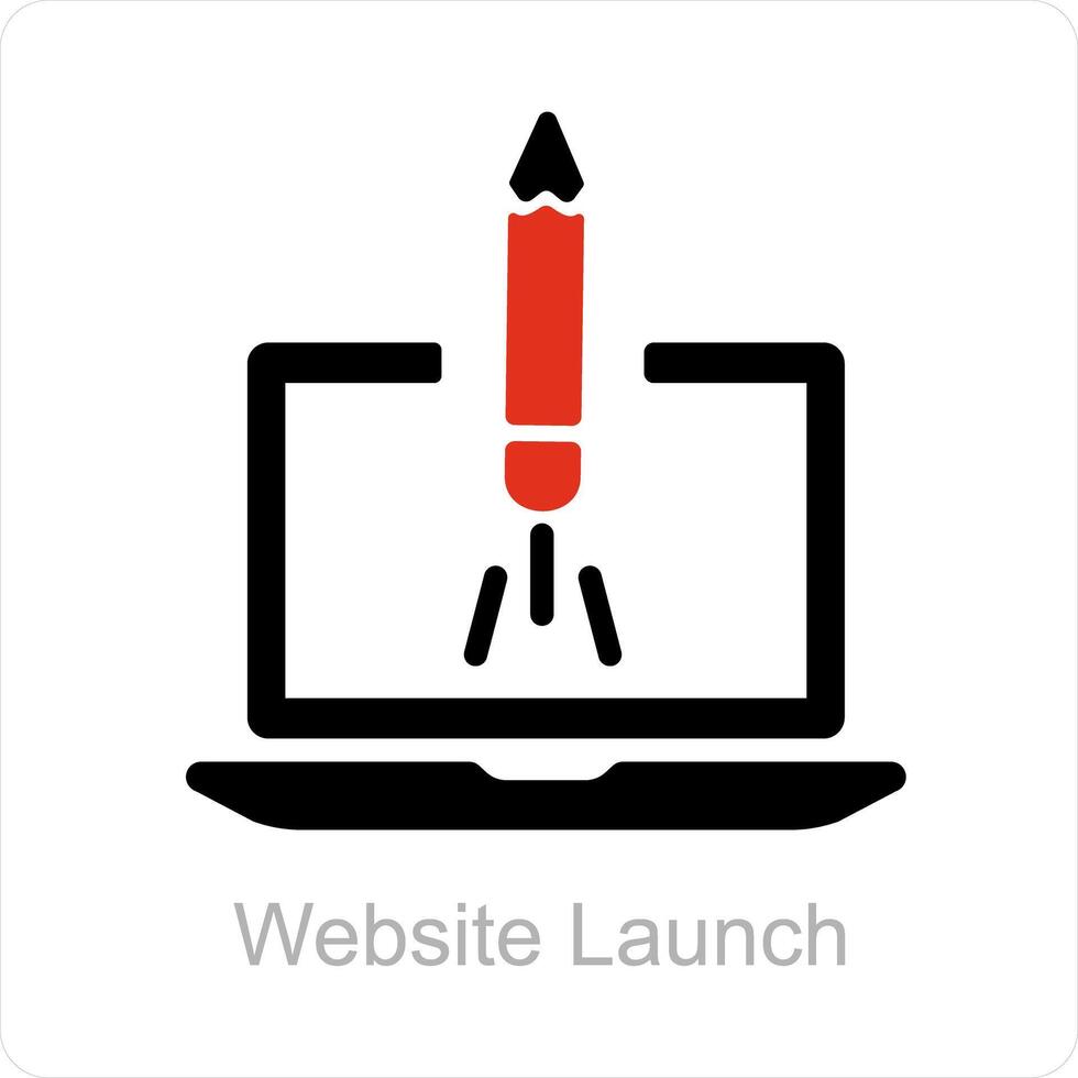 website launch and software icon concept vector