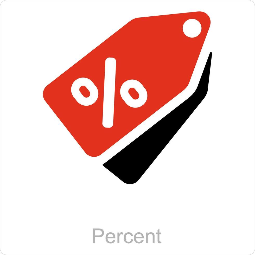 Percent and tag icon concept vector