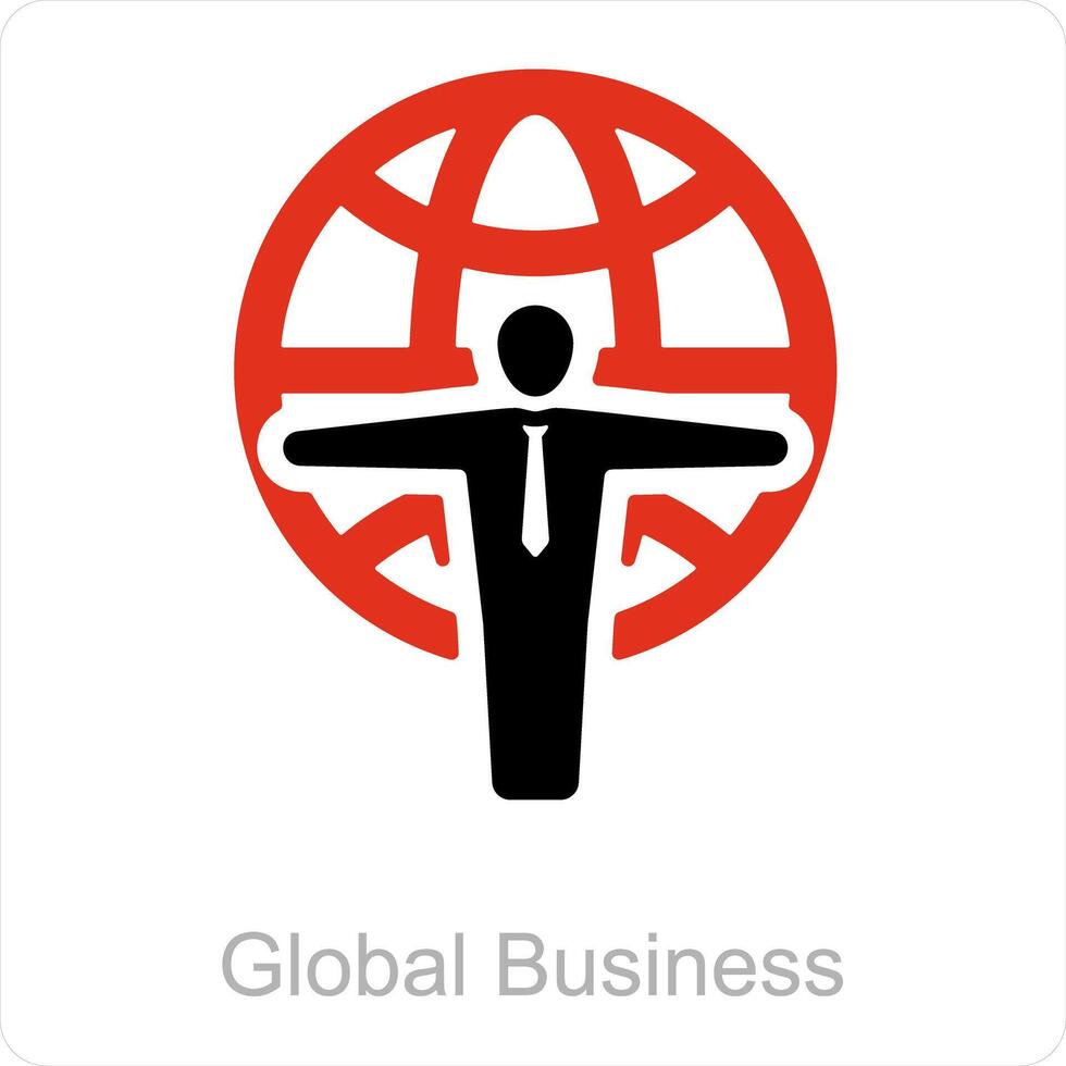 global negocio y global inversores icono concepto vector