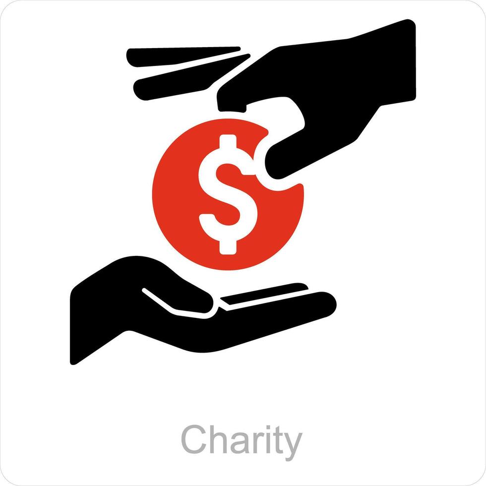 Charity and cash icon concept vector