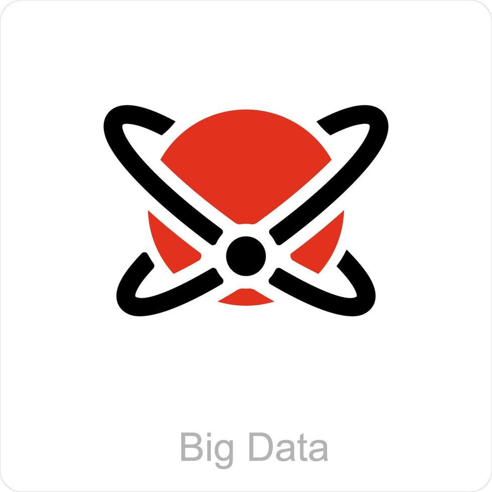 Big Data and Big data icon concept vector