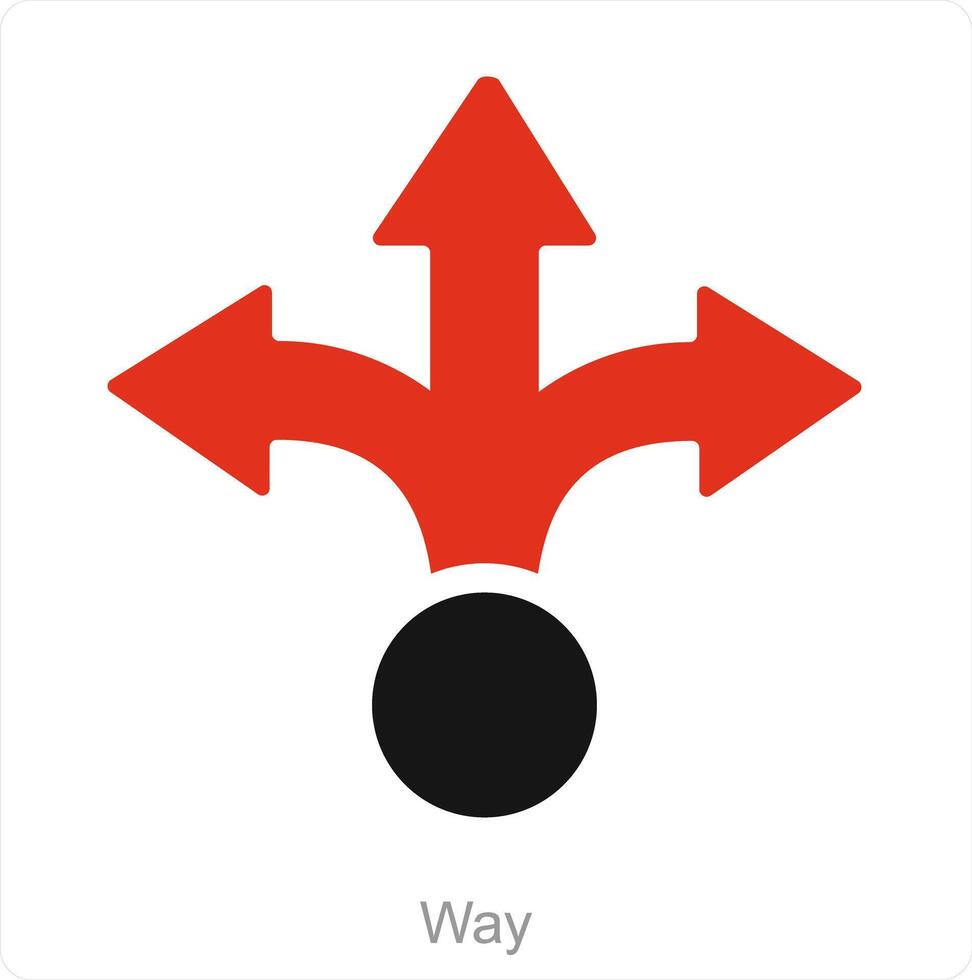 Way and way icon concept vector