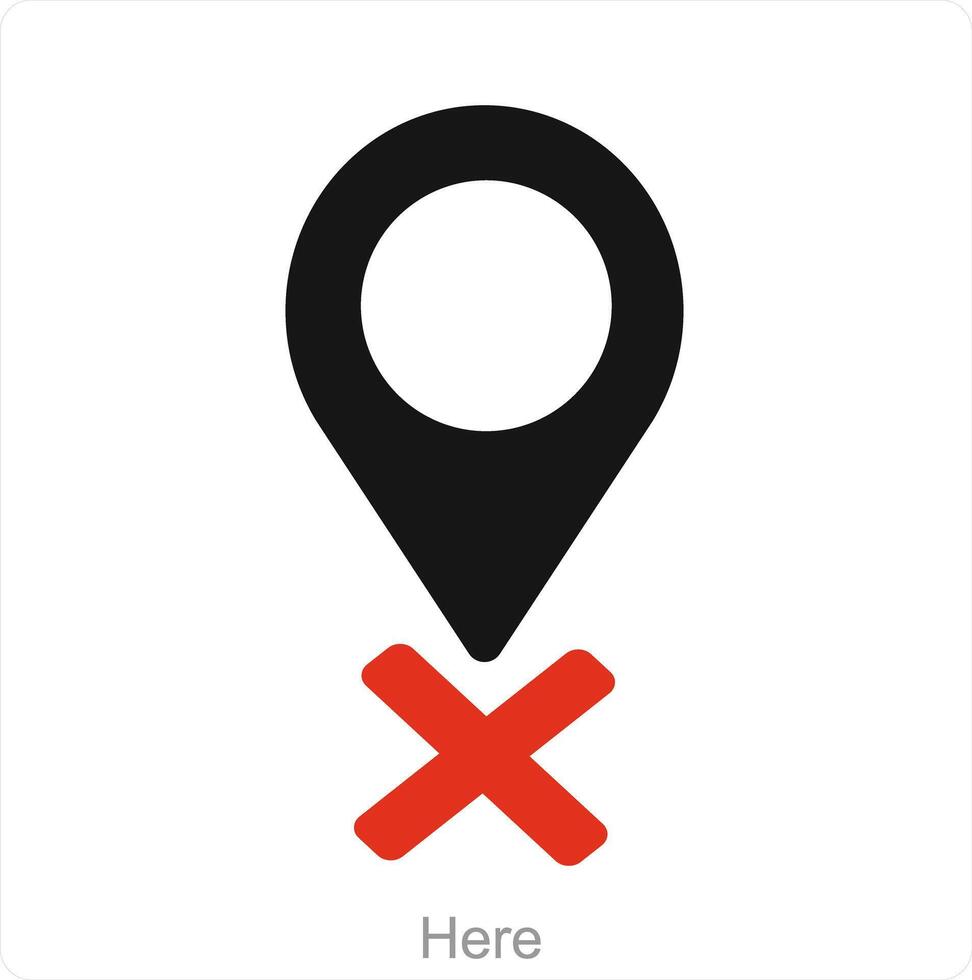 Here and map icon concept vector