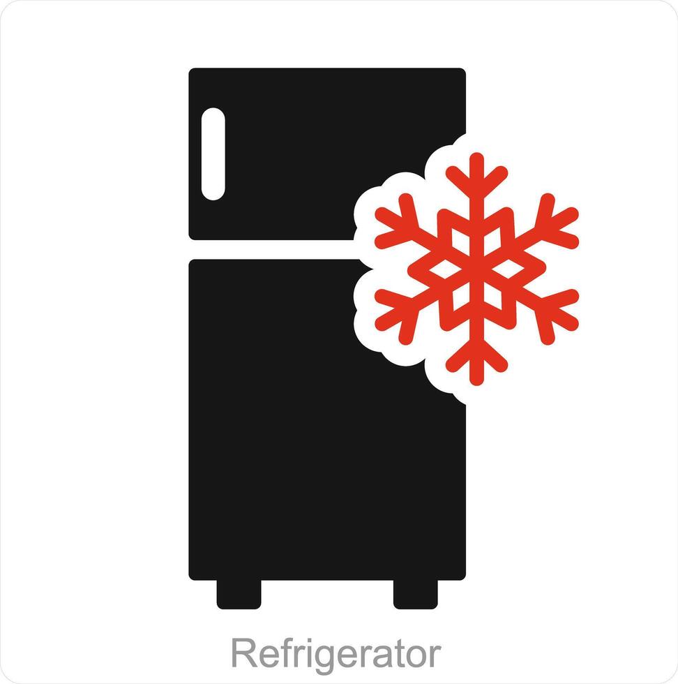 Refrigerator  and food icon concept vector