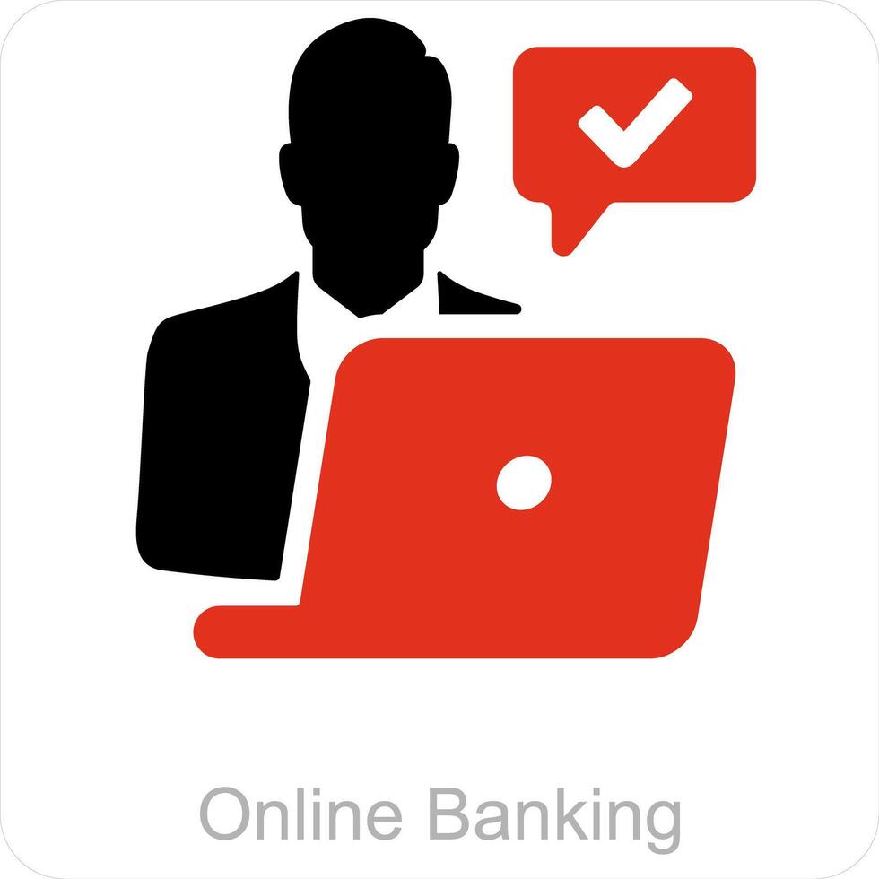 Online Banking and finance icon concept vector