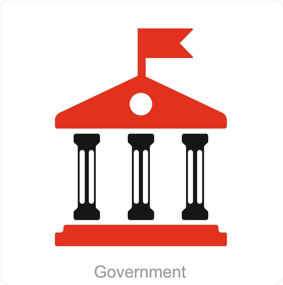 Government and bank icon concept vector