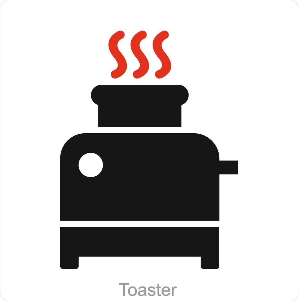 Toaster and bread toaster icon concept vector