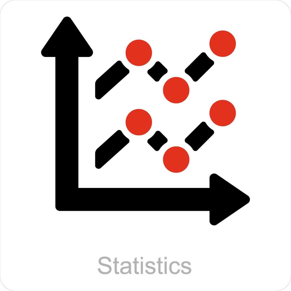 Estadísticas y diagrama icono concepto vector