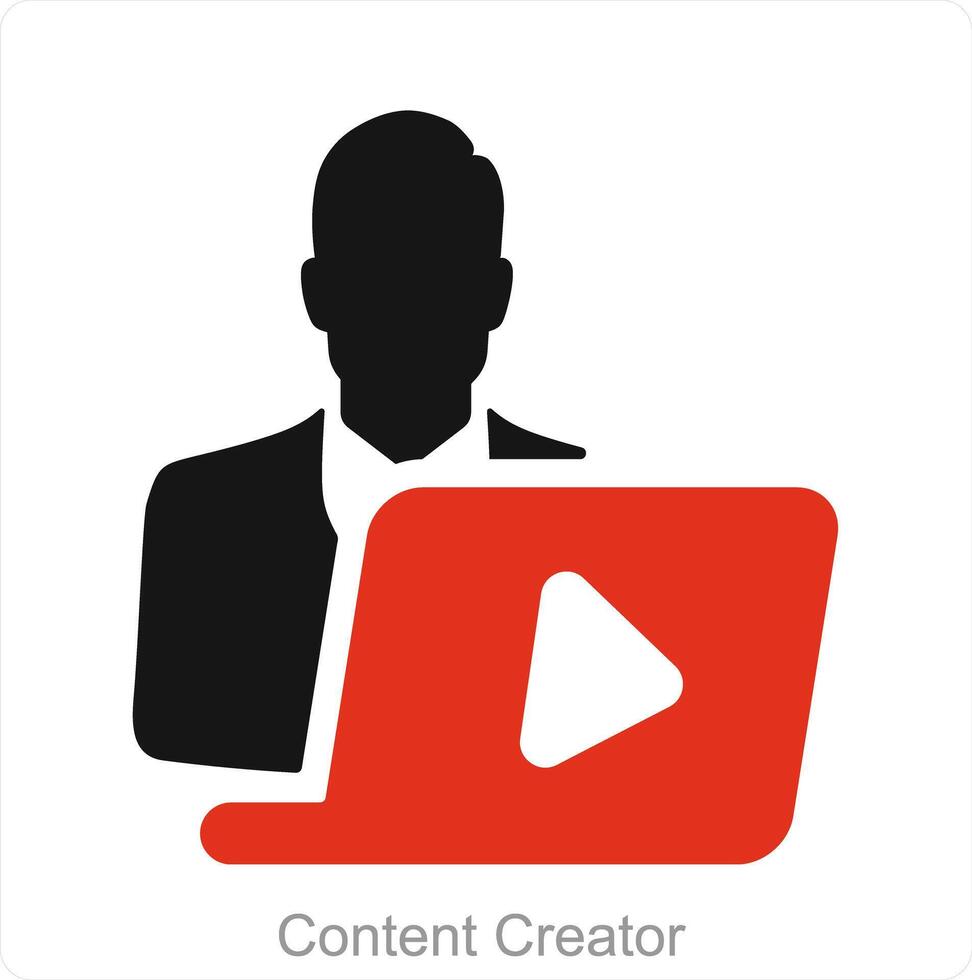 contenido creador y artista icono concepto vector
