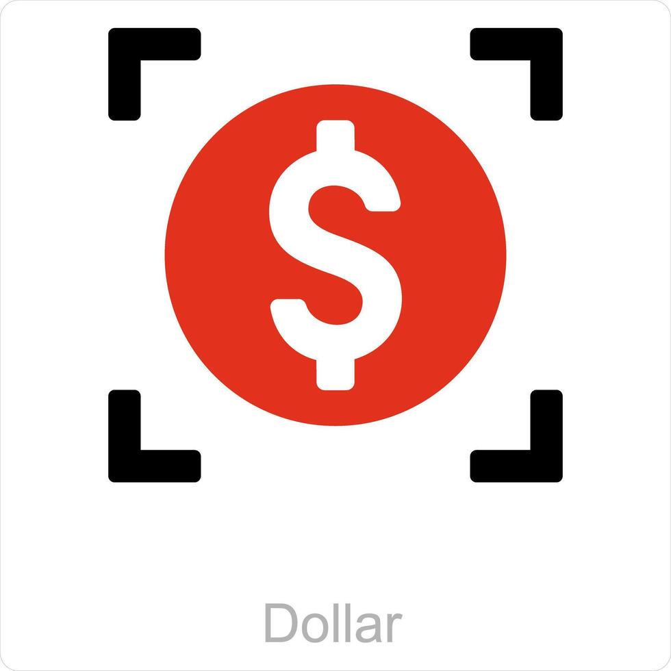 Dollar and aim icon concept vector