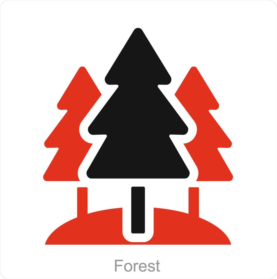 Forest and evergreen icon concept vector