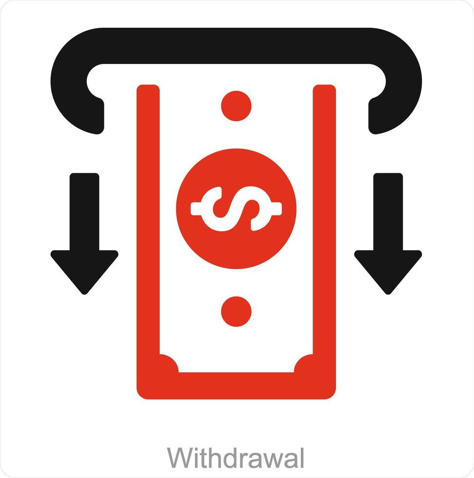 Withdrawl and cash icon concept vector