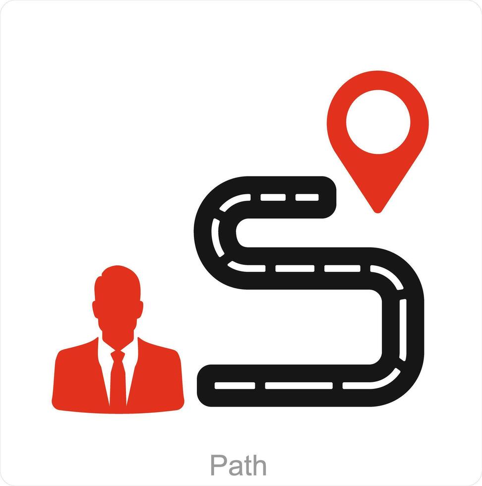 Path and map icon concept vector