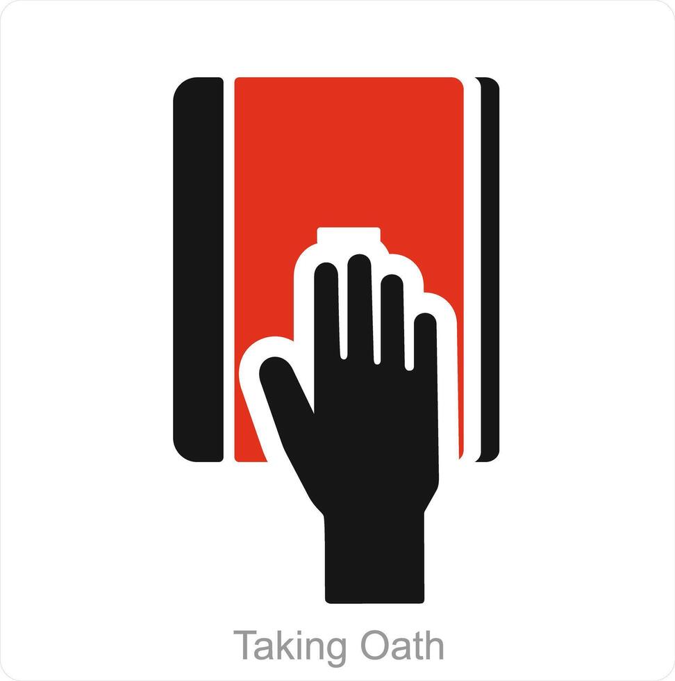 Taking Oath and hand icon concept vector