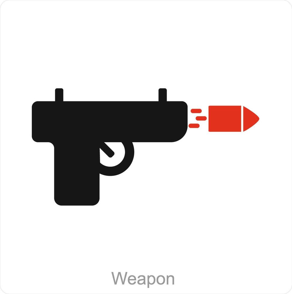 arma y pistola icono concepto vector