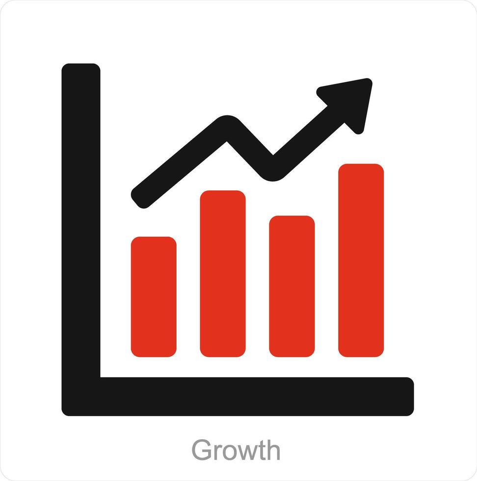 Growth and analysis icon concept vector