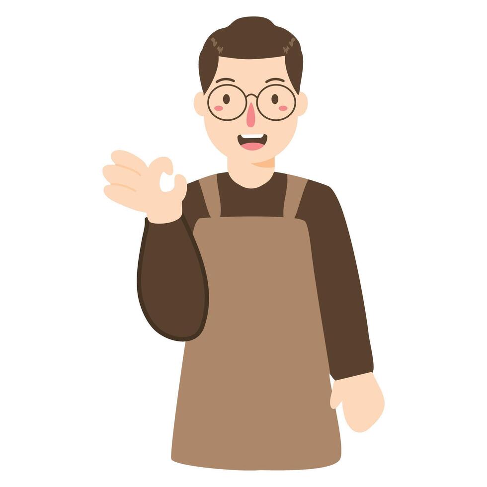 man bartender or waitress illustration vector