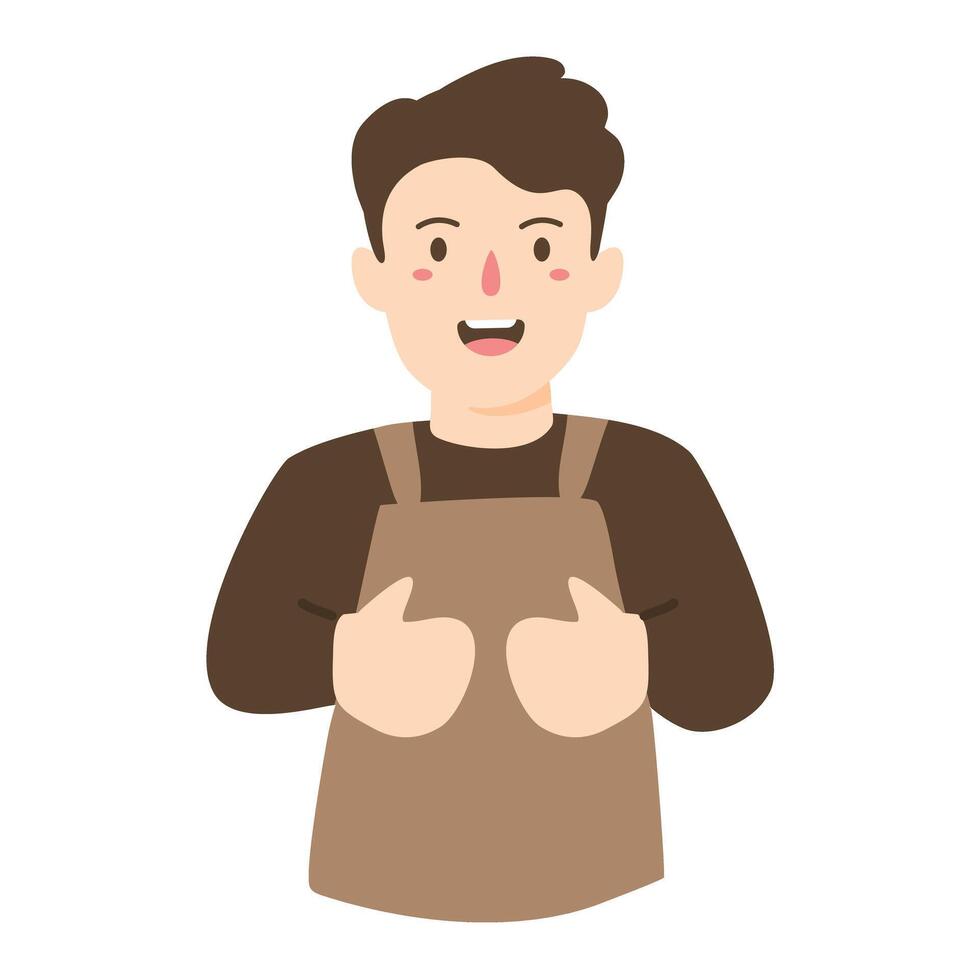 mechanic with apron and tools vector