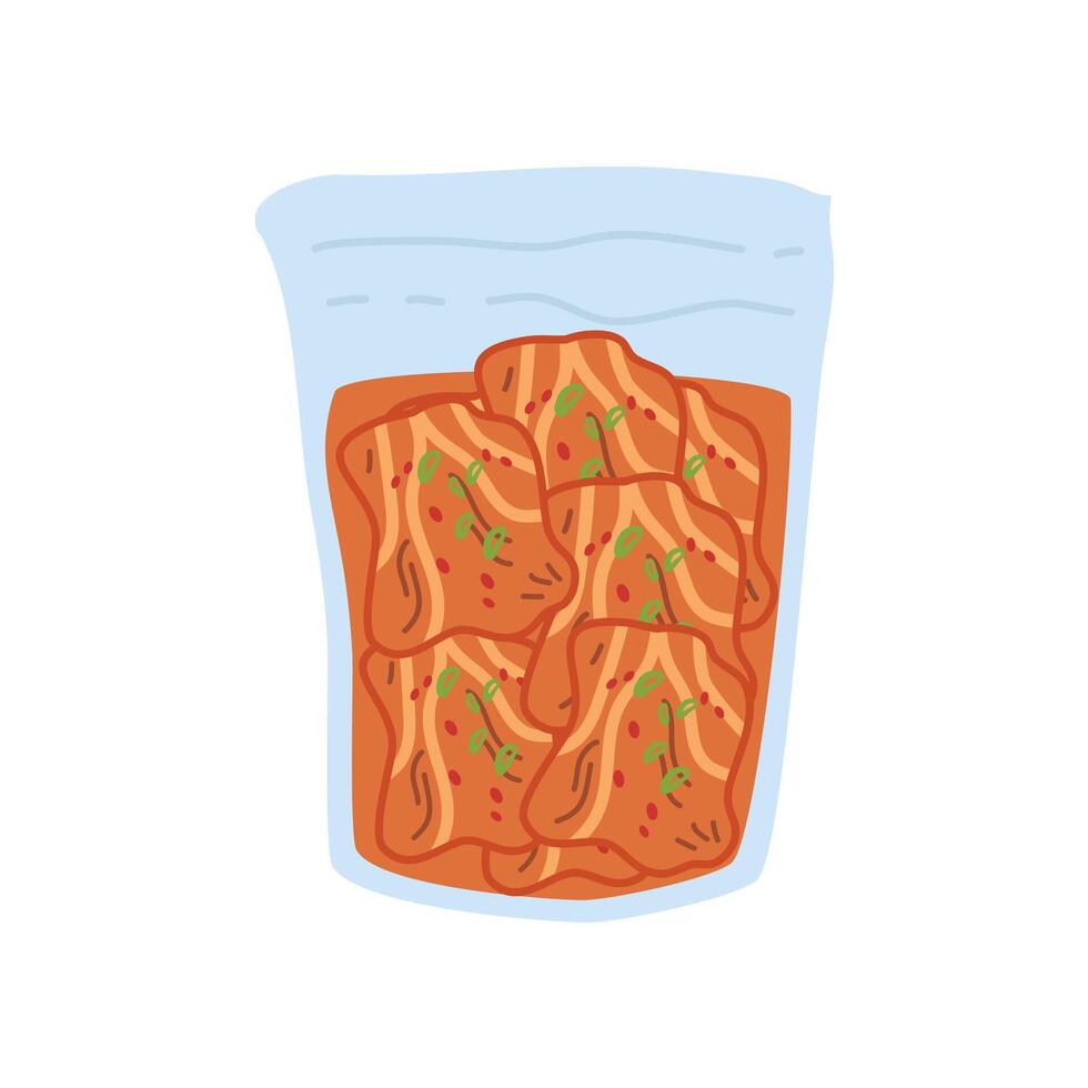 korean cuisine fermented cabbage kimchi vector