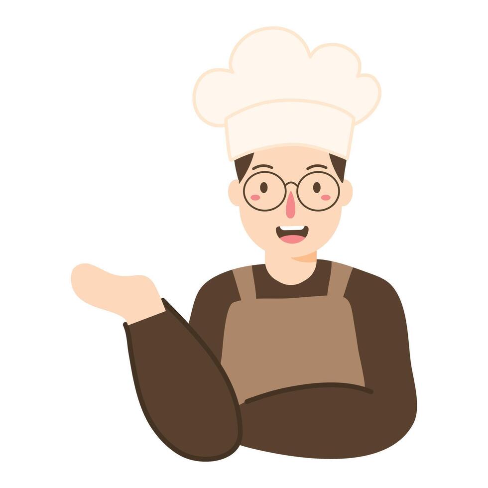 cooking young man chef illustration vector