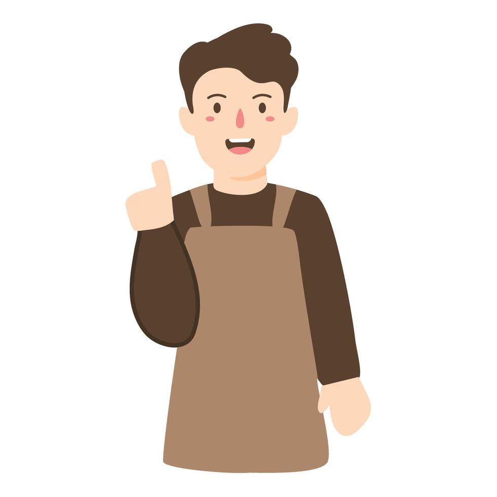 barista pointed to the top illustration vector