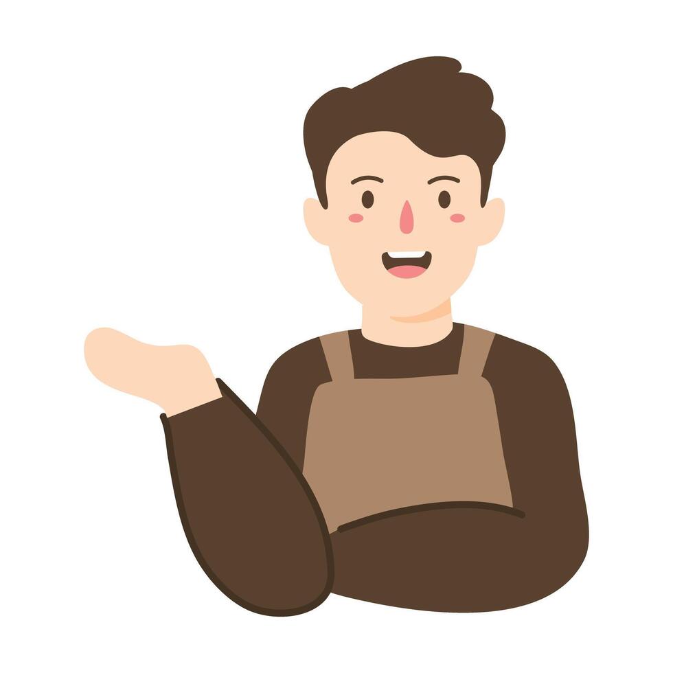 bartender employee in apron illustration vector