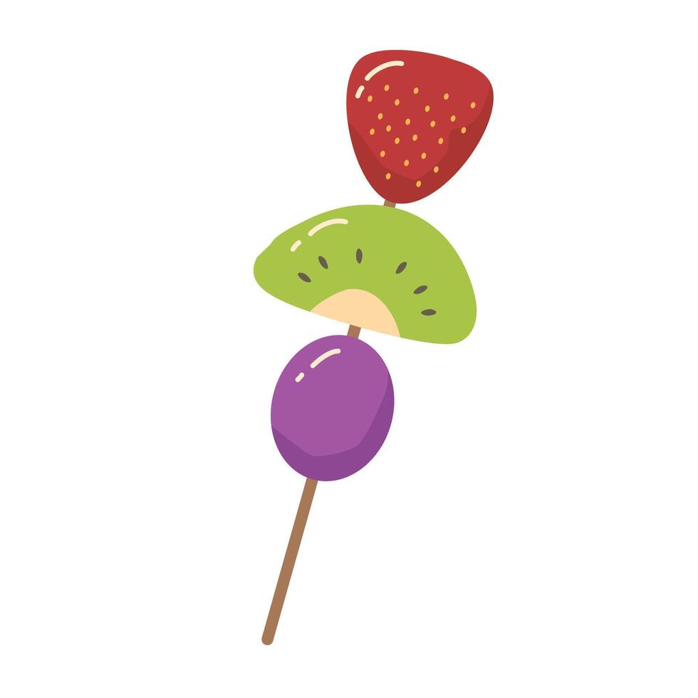 Tanghulu of traditional Chinese snack of candied fruit vector