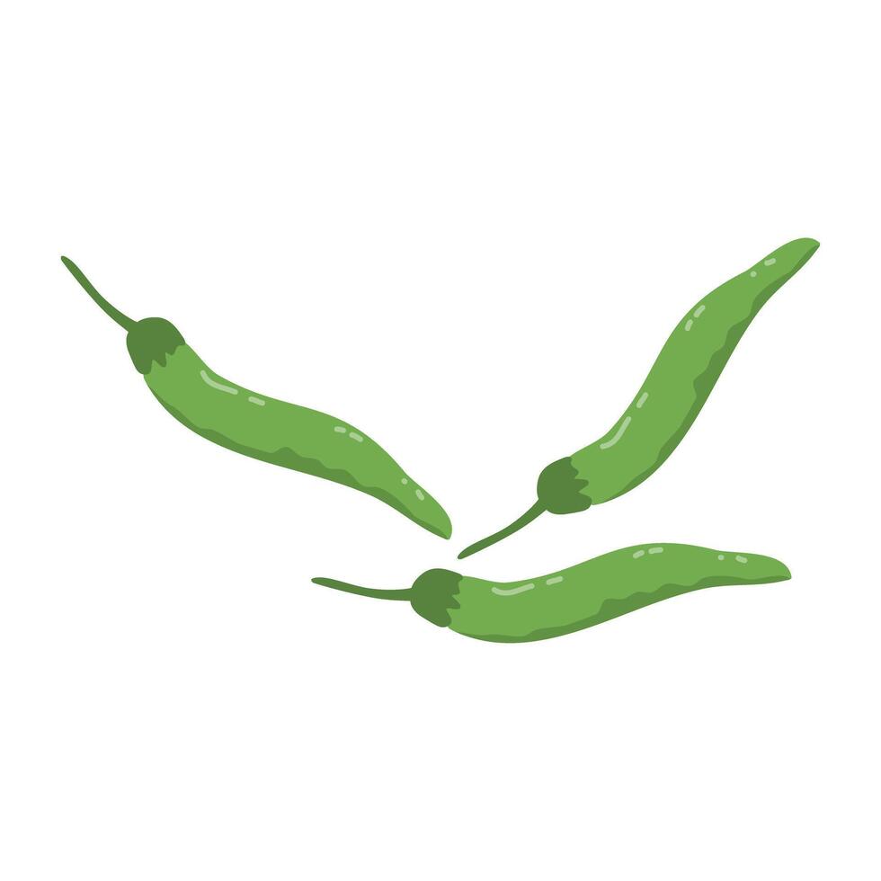 verde chile pimienta mano dibujado ilustración vector