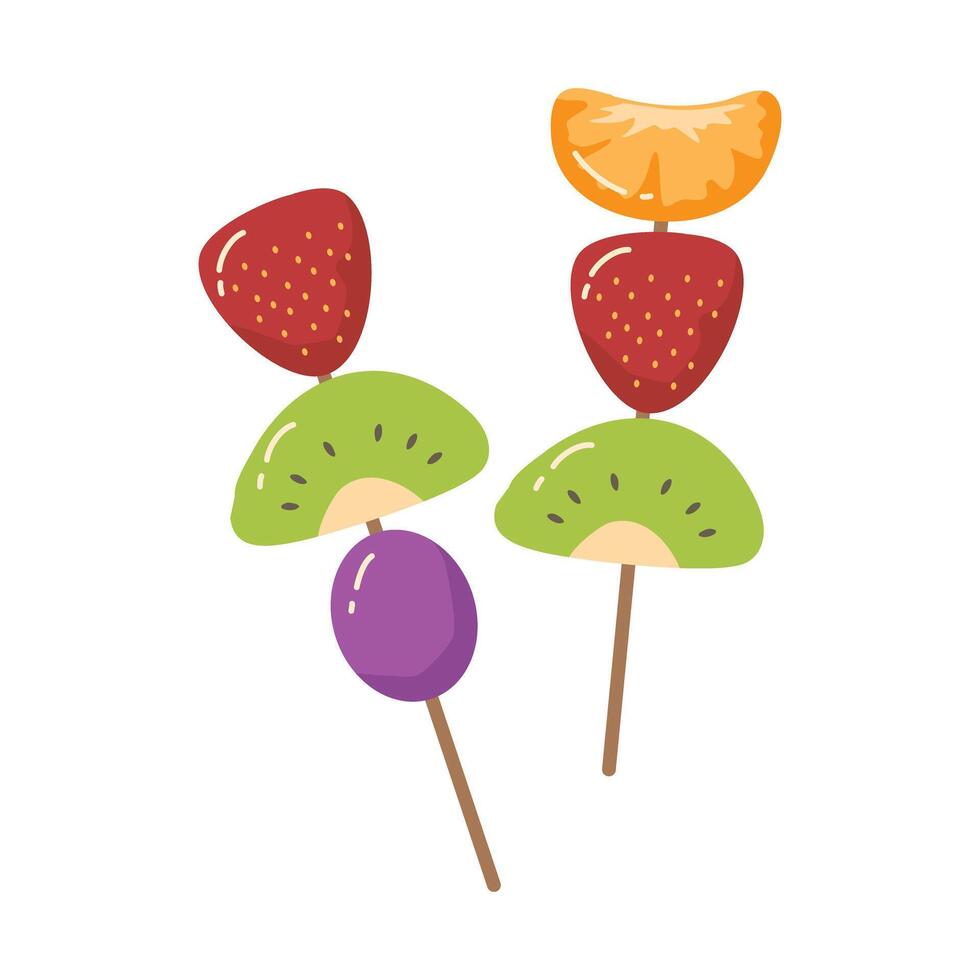 Traditional Chinese Hard Caramel Coated Fruit illustration vector