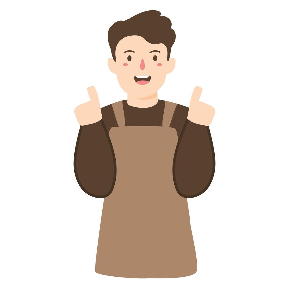 mechanic with apron and tools illustration vector