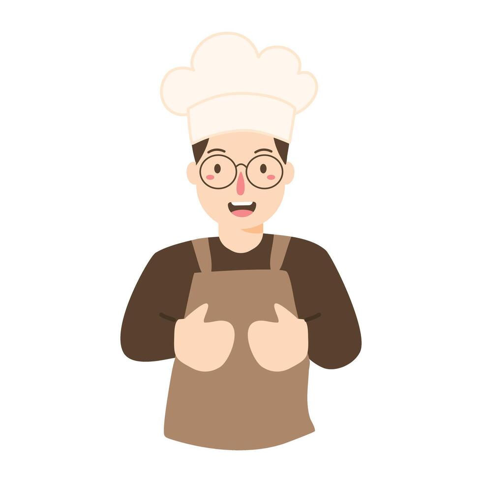 baker man pointing thumbs up vector
