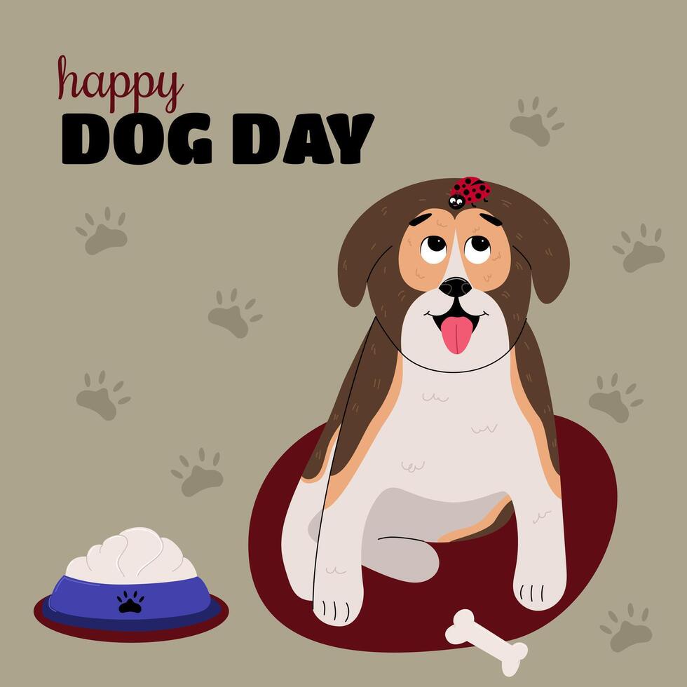 banner of happy dog day vector