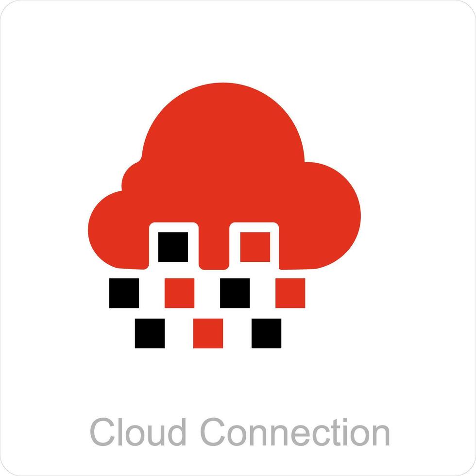 cloud connection and Big data icon concept vector