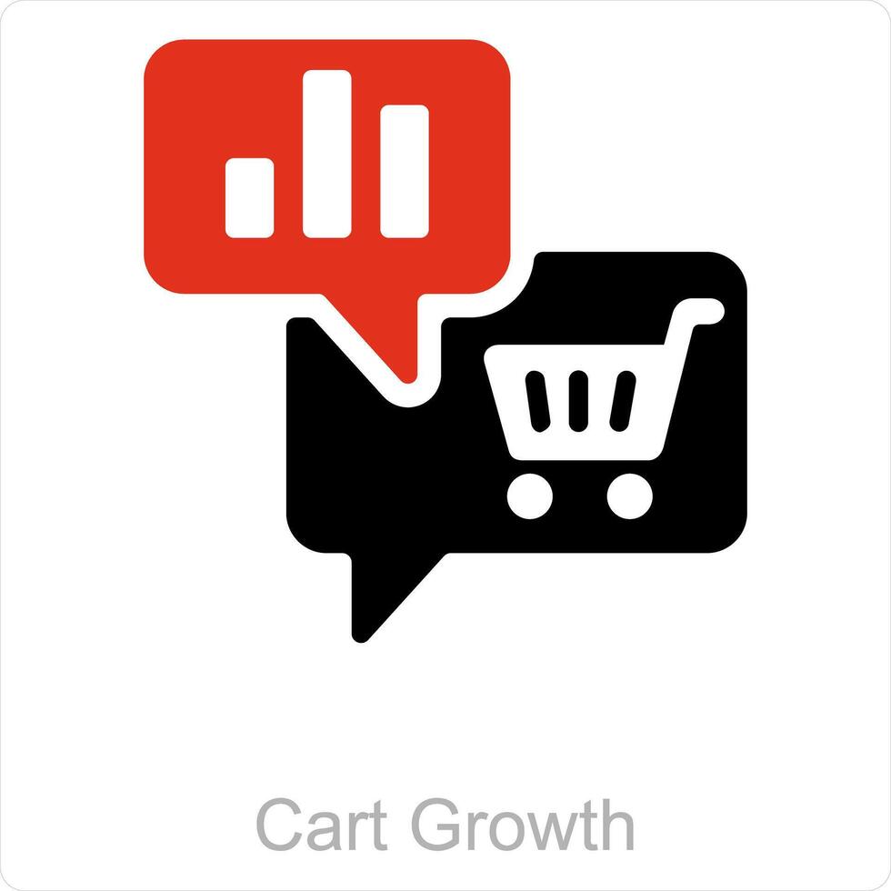 Cart Growth and growth icon concept vector