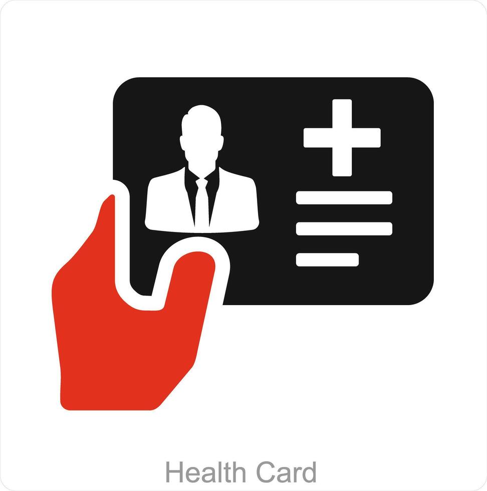 salud tarjeta y tarjeta icono concepto vector
