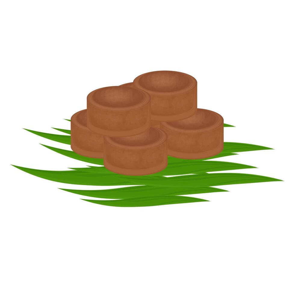 vector ilustración logo tradicional palma azúcar o javanés azúcar en un hoja